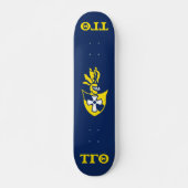 Tau Gamma Theta Skateboard - Navy w/Crest (Voorkant)