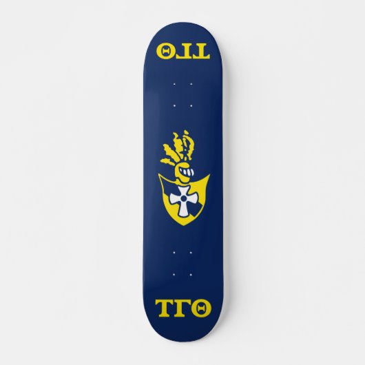 Tau Gamma Theta Skateboard - Navy w/Crest (Voorkant)
