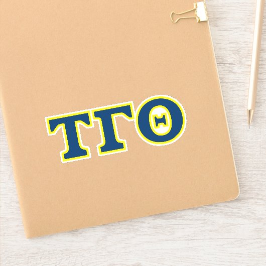 Tau Gamma Theta Vinyl Letters - Kleur omlijnd Sticker (Notitieboek)