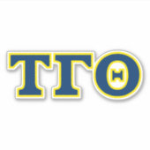 Tau Gamma Theta Vinyl Letters - Kleur omlijnd Sticker (Voorkant)