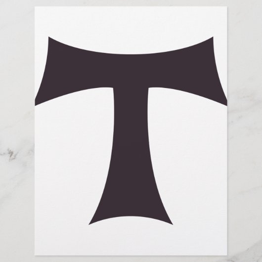 Tau-kruis Franciscaner geloofssymbool kunst Flyer (Voorkant)