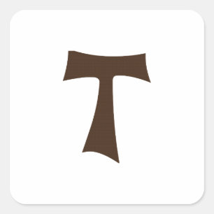 Tau-kruis of Crux Commissa Vierkante Sticker