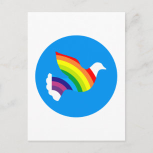 Taube Regenbogen duve regenboog Briefkaart