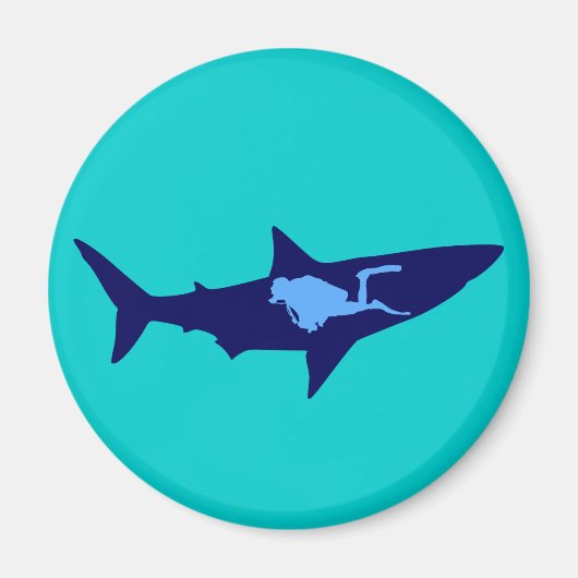 Taucher Hai diver shark Magneet (Voorkant)