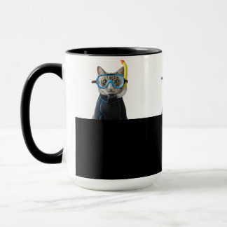 Taucher Katze,Taucheranzug und Schnorchel Mok