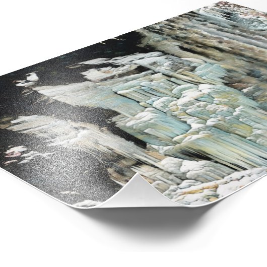 Taughannock Falls in Winter Foto Afdruk (Hoek)