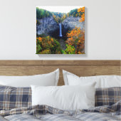 Taughannock Herfsten Ulysses, NY Canvas Afdruk (Insitu (Slaapkamer))