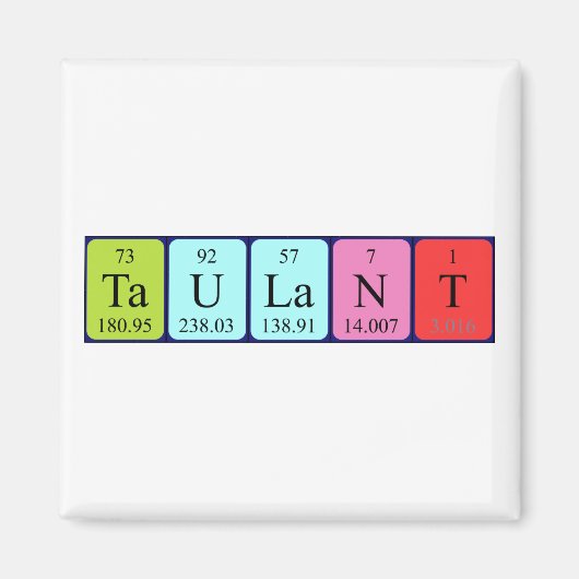 Taulant periodiek tabelnaammagneet magneet (Voorkant)