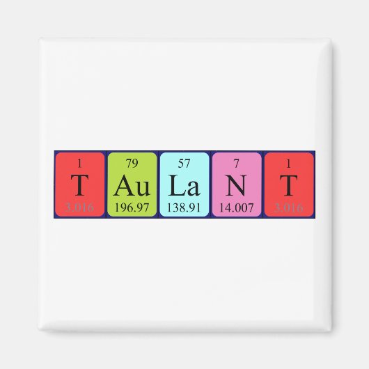 Taulant periodiek tabelnaammagneet magneet (Voorkant)