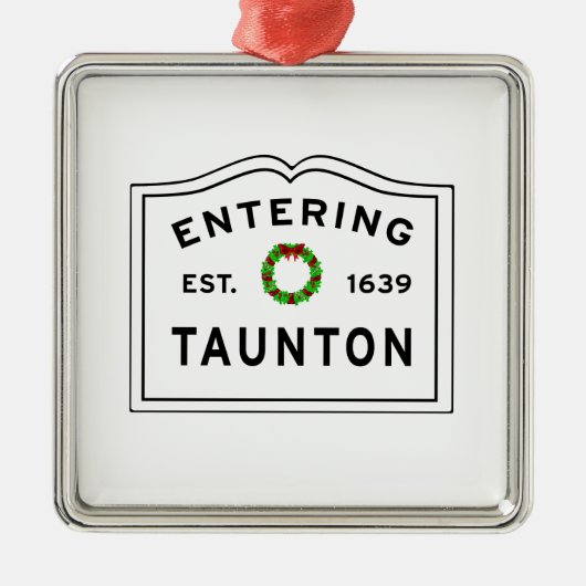 Taunton, MA Holiday Wreated Ceramic Ornament (Voorkant)