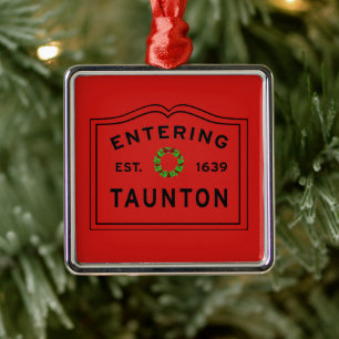 Taunton, MA kerst Metalen Ornament