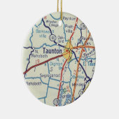 Taunton MA  Map Keramisch Ornament (Rechts)