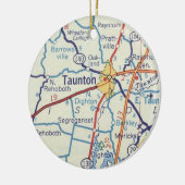 Taunton MA  Map Keramisch Ornament (Links)