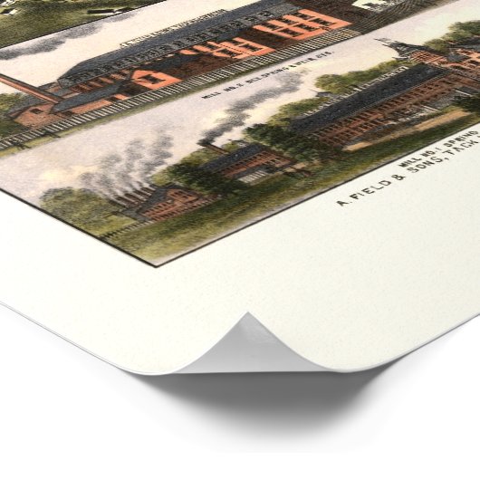 Taunton, MA Panoramic Map - 1875 Poster (Hoek)