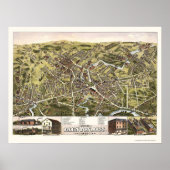 Taunton, MA Panoramic Map - 1875 Poster (Voorkant)