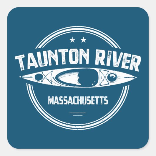 Taunton Massachusetts Kayaking Vierkante Sticker (Voorkant)