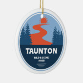 Taunton Wild en de Schilderachtig Massachusetts Keramisch Ornament (Rechts)