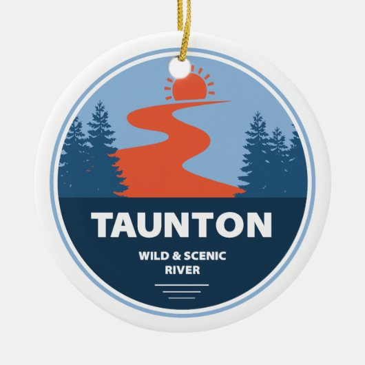 Taunton Wild en de Schilderachtig Massachusetts Keramisch Ornament (Voorkant)