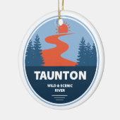 Taunton Wild en de Schilderachtig Massachusetts Keramisch Ornament (Links)