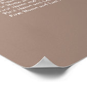 Taupe 10 Tafel Bruiloftstoelindeling Poster (Hoek)