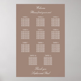 Taupe 11 Tafel Trouw Stoelen Plattegrond Poster