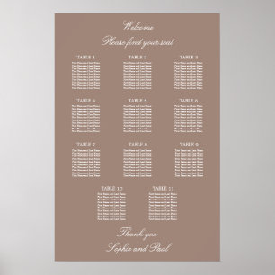 Taupe 11 Tafel Trouw Stoelen Plattegrond Poster