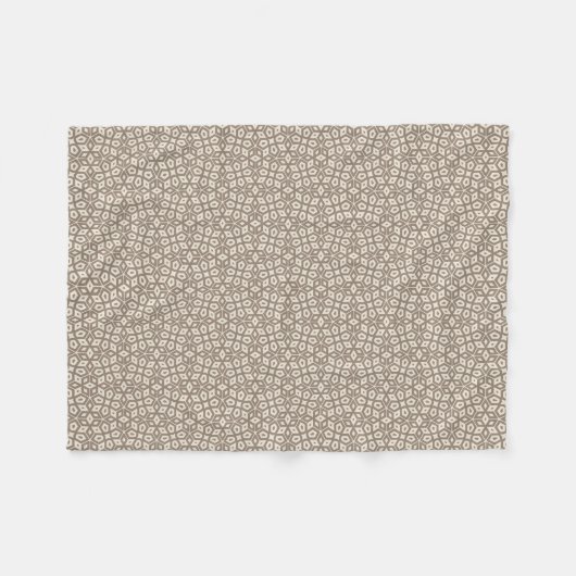 Taupe Abstract Geometrisch Mozaïek Patroon Fleece Deken (Voorkant (Horizontaal))