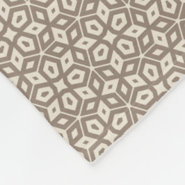 Taupe Abstract Geometrisch Mozaïek Patroon Fleece Deken