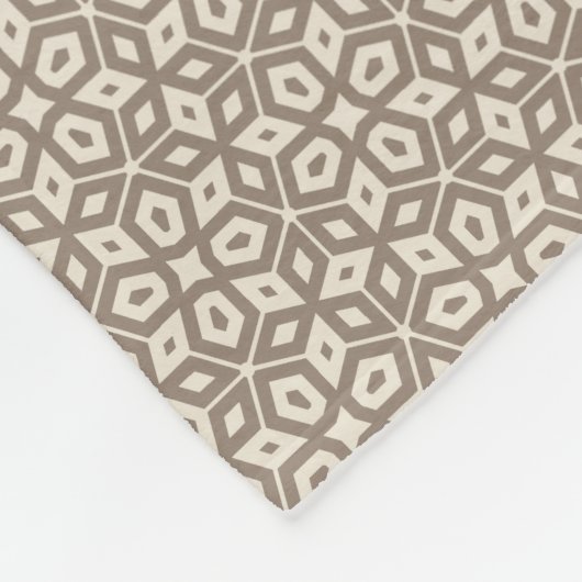 Taupe Abstract Geometrisch Mozaïek Patroon Fleece Deken (Hoek)
