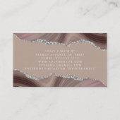 Taupe Agate Silver Glitter Luxury Visitekaartje (Achterkant)