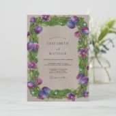Taupe Amethyst Ranunculus Stille Eucalyptus Bruilo Kaart (Staand voorkant)