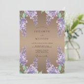Taupe Amethyst Wisteria Bruiloft Kaart (Staand voorkant)