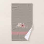 Taupe and Pink Floral Bad Handdoek (Handdoek)