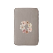 Taupe and Pink Floral Bath Mat | Elegant Bathroom  (Voorkant Verticaal)