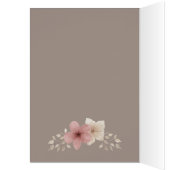 Taupe and Pink Floral Birthday Card | Elegant Card (Binnen (Links))