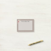 Taupe and Pink Floral Custom Post-it® Notes (Op bureau)