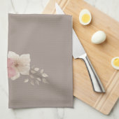 Taupe and Pink Floral Kitchen Towel | Elegant Home Theedoek (Quarter Fold)
