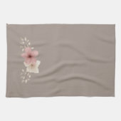 Taupe and Pink Floral Kitchen Towel | Elegant Home Theedoek (Horizontaal)