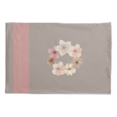 Taupe and Pink Floral Pillowcase Kussensloop (Achterkant)