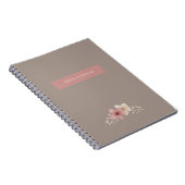 Taupe and Pink Floral Spiral Notebook Notitieboek (Rechterzijde)