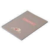 Taupe and Pink Floral Spiral Notebook Notitieboek (Linkerzijde)