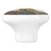 Taupe and teal Marble Tree of life Keramische Knop (Zijkant)