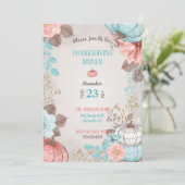 Taupe Aqua Koraal Pompoen Turkije Kaart (Staand voorkant)