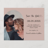 Taupe arch photo wedding Save the Date card (Voorkant)