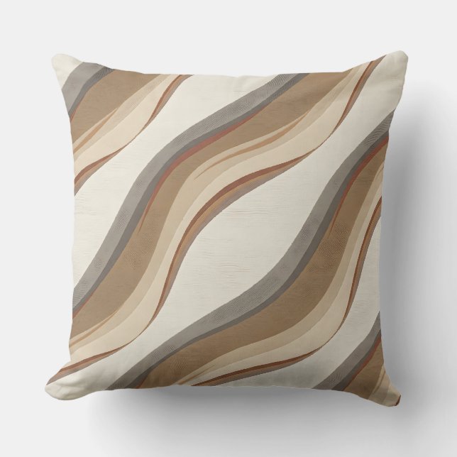 Taupe Aurora Lint Kussen (Voorkant)