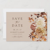 Taupe Autumn Leaves Bewaar de datum Save The Date (Voorkant)