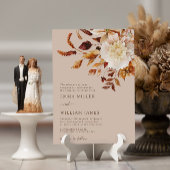 Taupe Autumn Modern Waterverf Terracotta Wedding Kaart