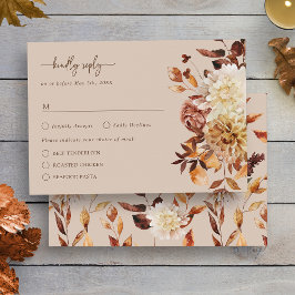 Taupe Autumn Rustic verlaat RSVP-kaart RSVP Kaartje