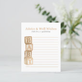 Taupe Baby Blocks Advice & Well Wishes Card (Staand voorkant)