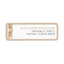 Taupe Baby Blocks Return Address Label